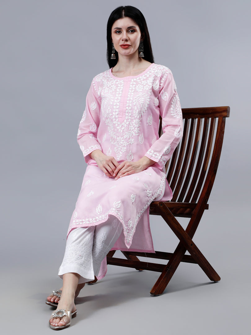 Seva Chikan Hand Embroidered Cotton Lucknowi Chikankari Kurta