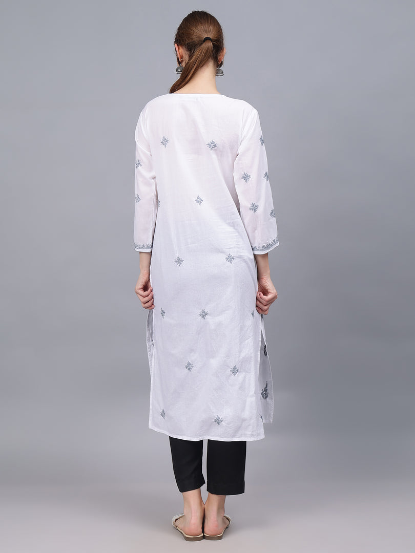 Seva Chikan Hand Embroidered Cotton Lucknowi Chikankari Kurta