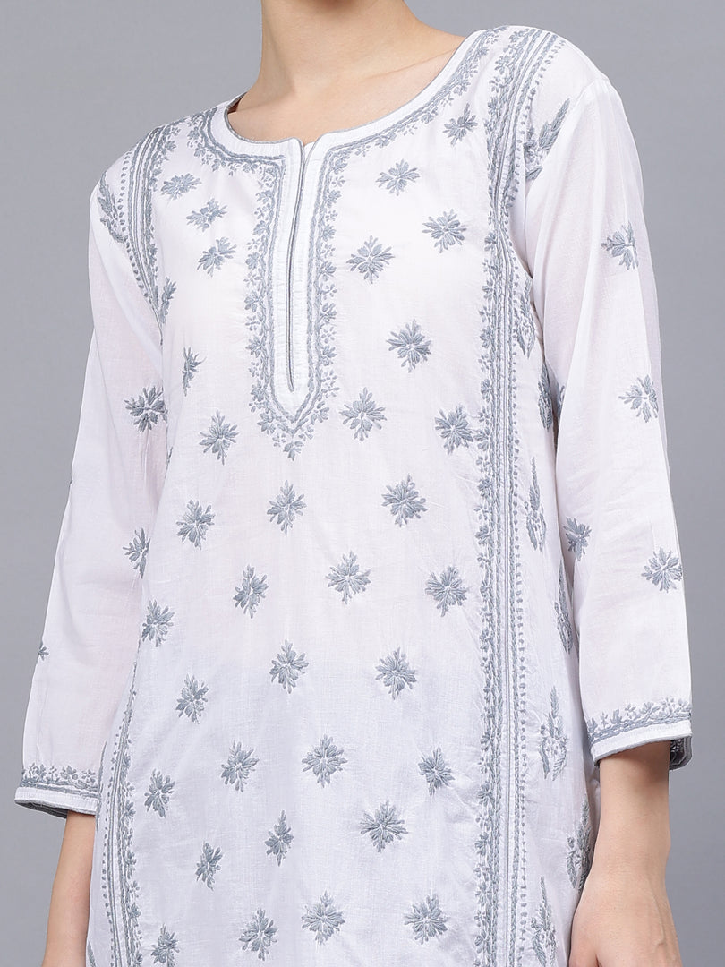 Seva Chikan Hand Embroidered Cotton Lucknowi Chikankari Kurta