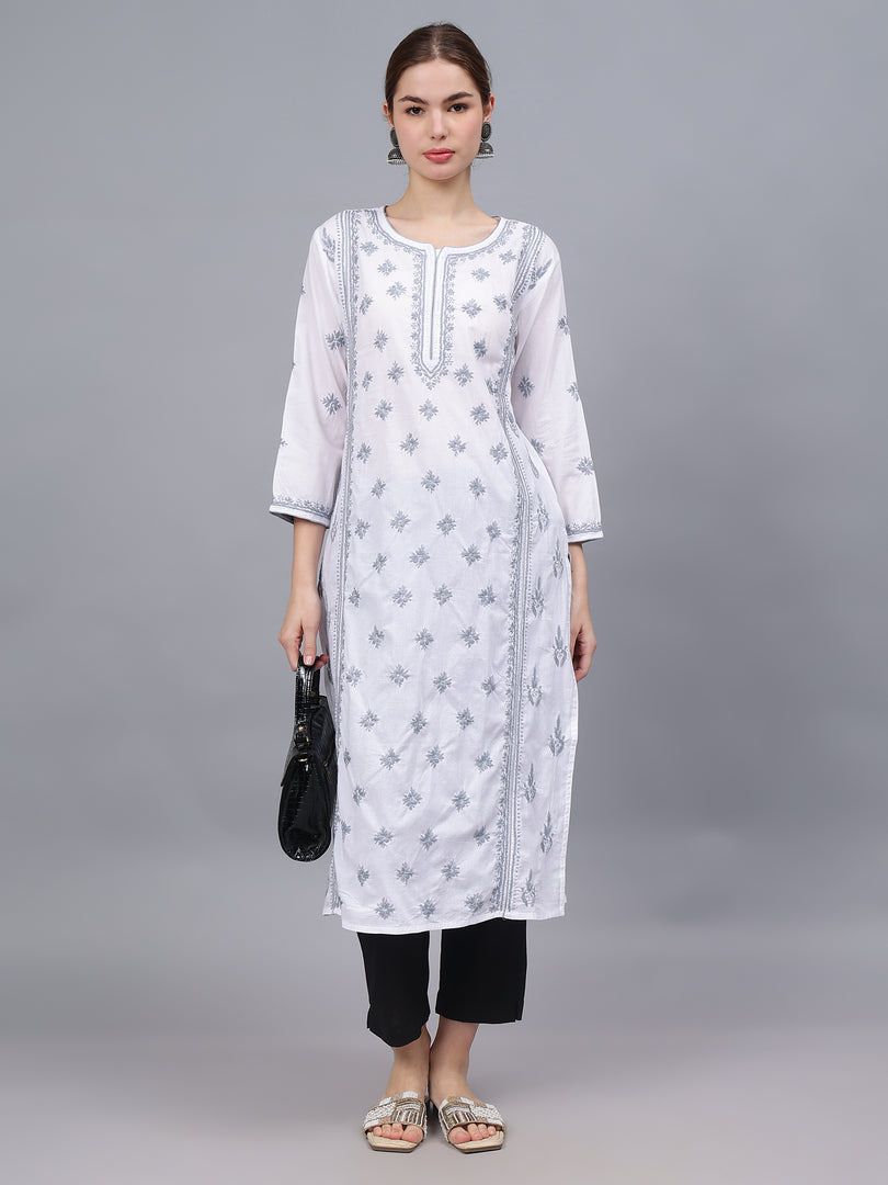 Seva Chikan Hand Embroidered Cotton Lucknowi Chikankari Kurta