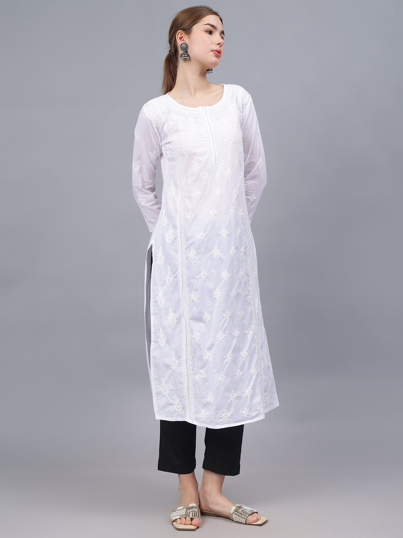 Seva Chikan Hand Embroidered Cotton Lucknowi Chikankari Kurta