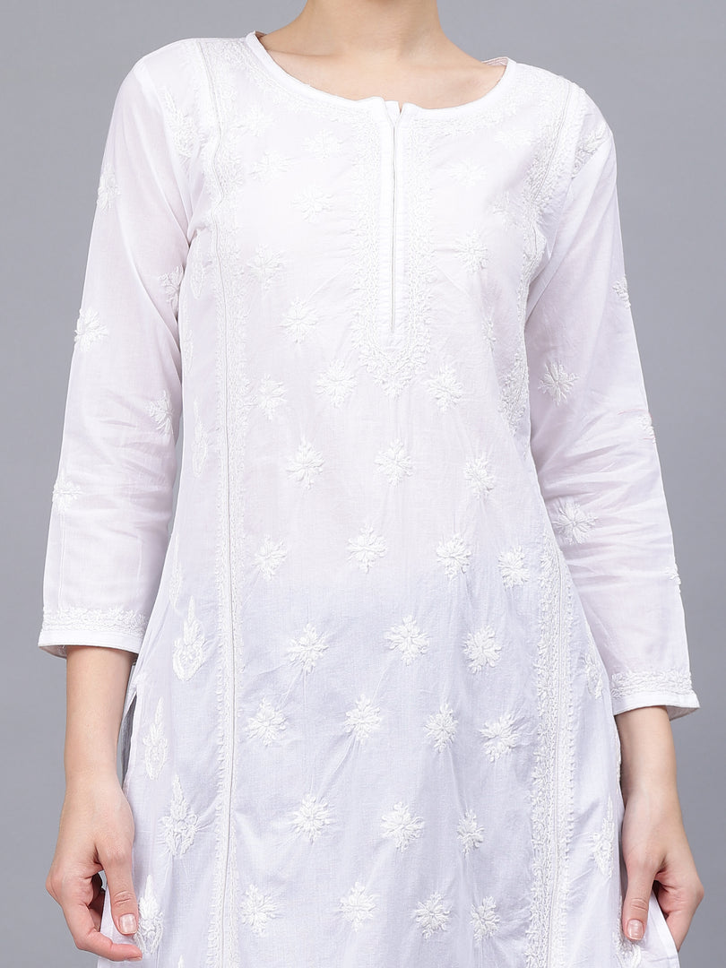 Seva Chikan Hand Embroidered Cotton Lucknowi Chikankari Kurta