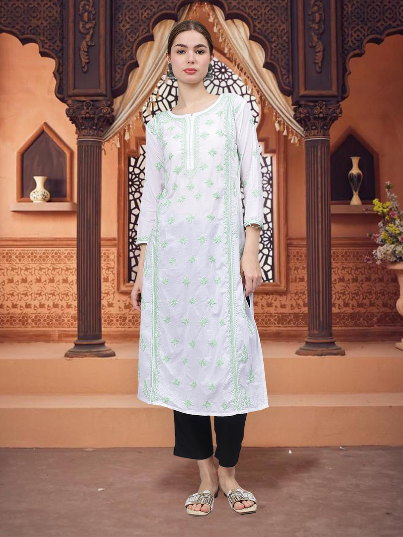 Seva Chikan Hand Embroidered Cotton Lucknowi Chikankari Kurta