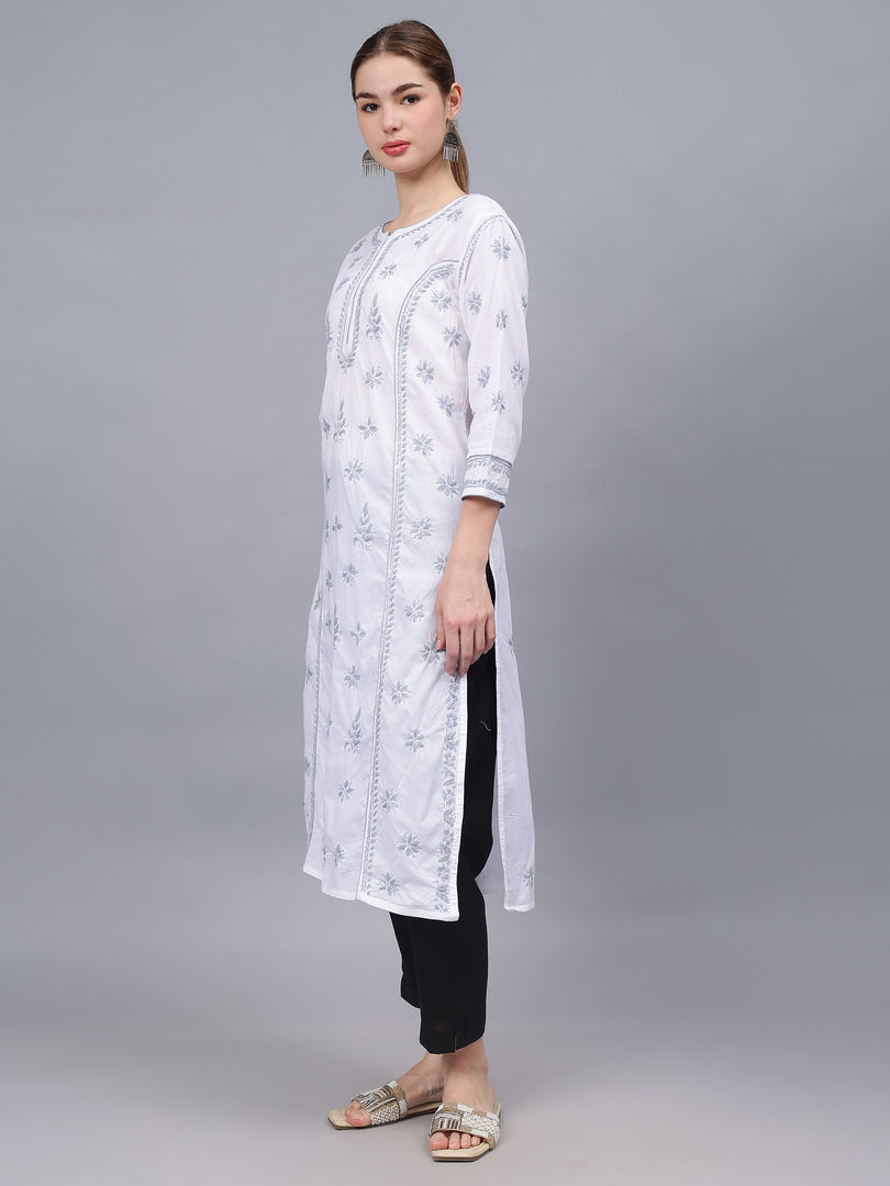 Seva Chikan Hand Embroidered Cotton Lucknowi Chikankari Kurta