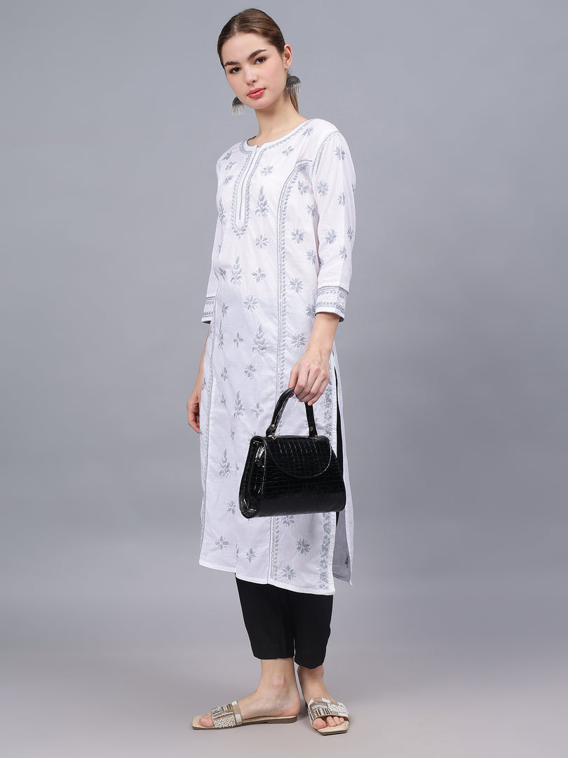 Seva Chikan Hand Embroidered Cotton Lucknowi Chikankari Kurta