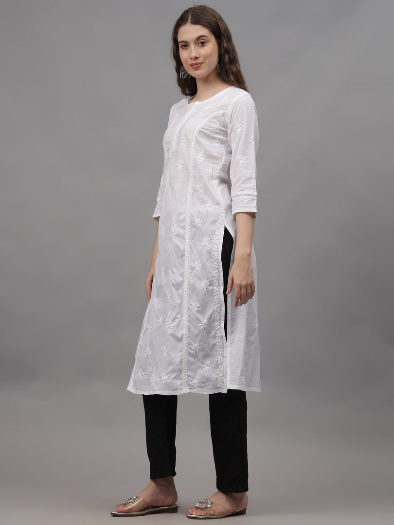 Seva Chikan Hand Embroidered Cotton Lucknowi Chikankari Kurta