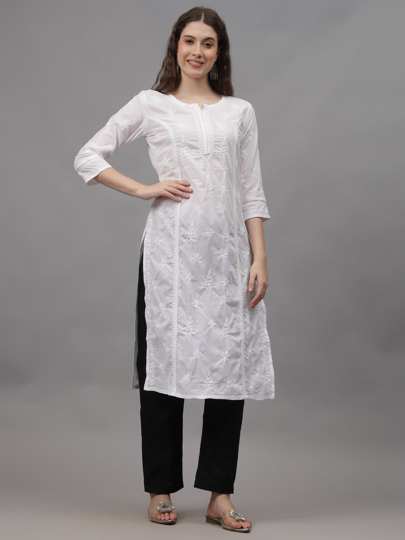 Seva Chikan Hand Embroidered Cotton Lucknowi Chikankari Kurta