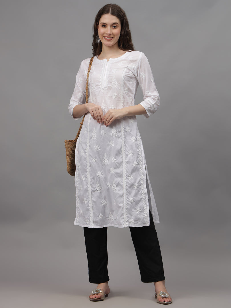 Seva Chikan Hand Embroidered Cotton Lucknowi Chikankari Kurta