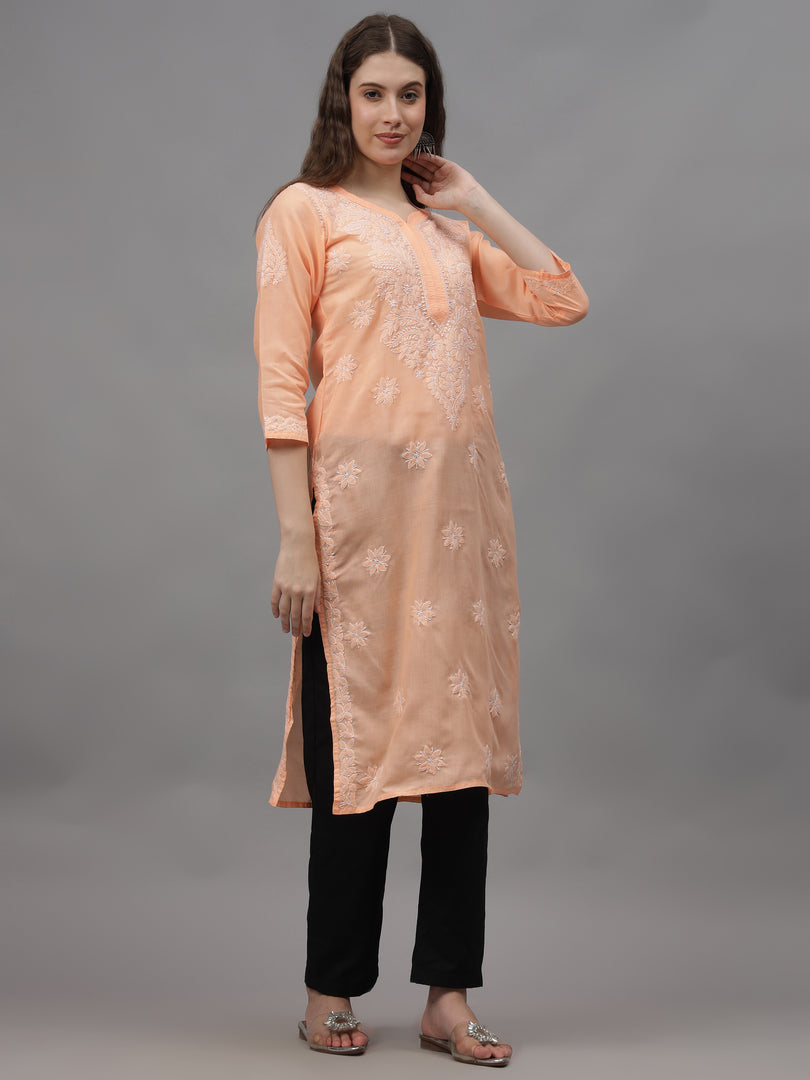 Seva Chikan Hand Embroidered Cotton Lucknowi Chikankari Kurta