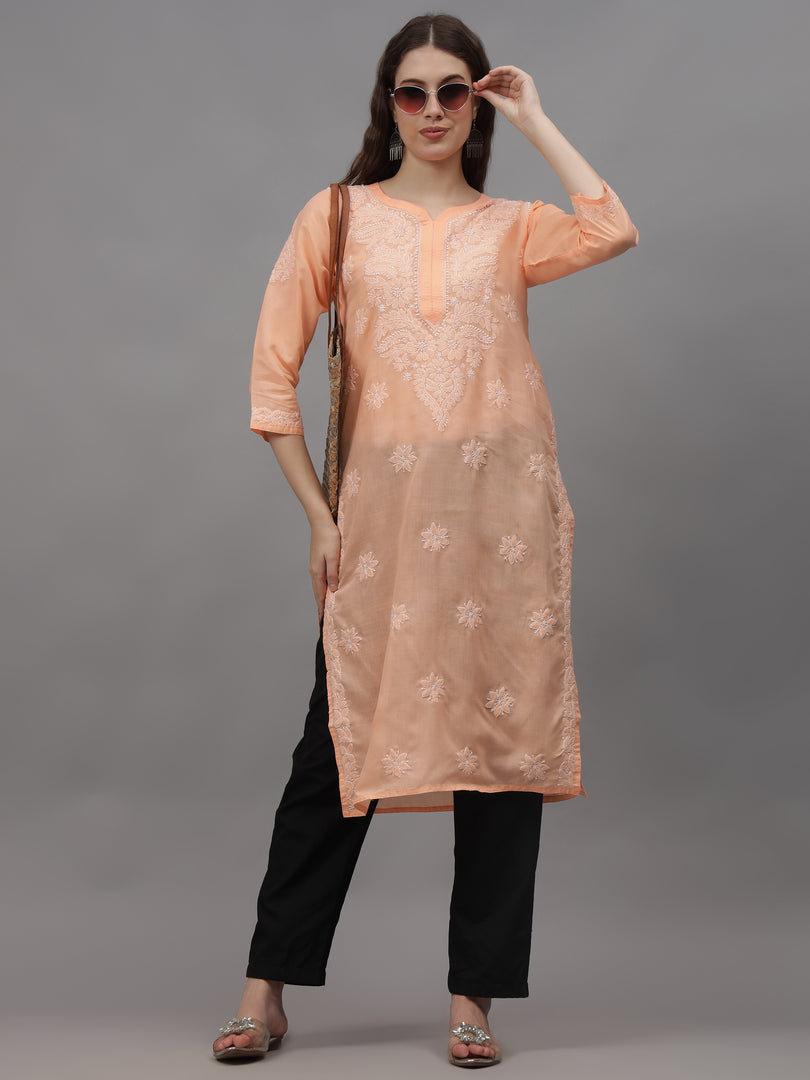 Seva Chikan Hand Embroidered Cotton Lucknowi Chikankari Kurta