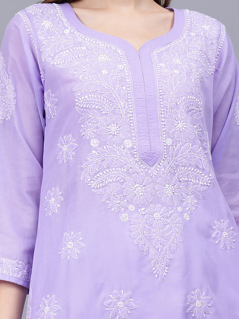 Seva Chikan Hand Embroidered Cotton Lucknowi Chikankari Kurta