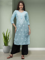 Load image into Gallery viewer, Seva Chikan Hand Embroidered Cotton Lucknowi Chikankari Kurta
