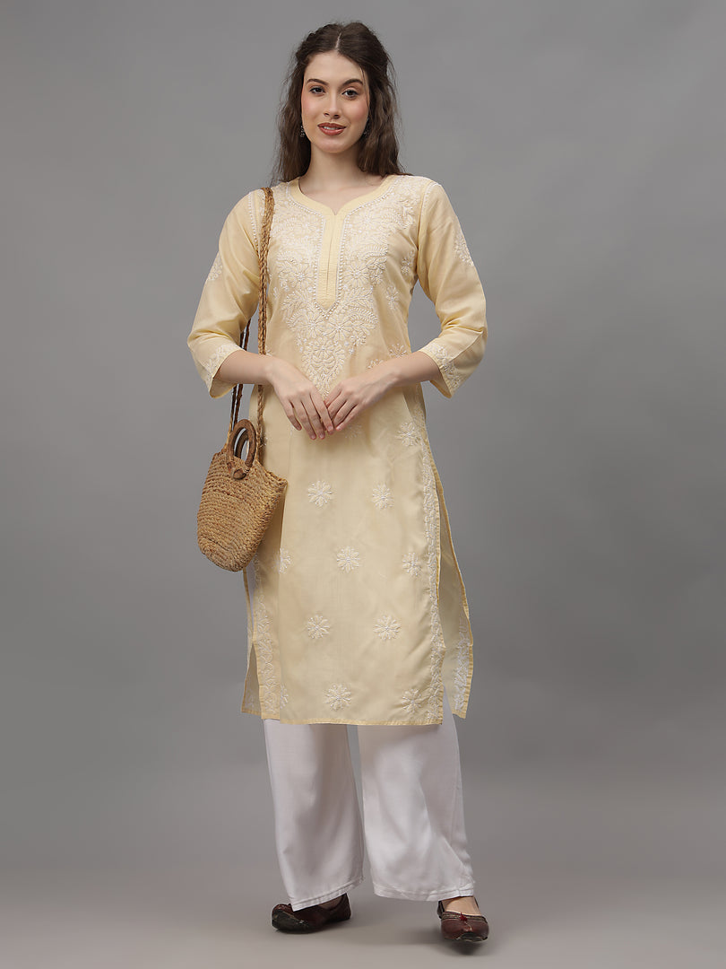 Seva Chikan Hand Embroidered Cotton Lucknowi Chikankari Kurta