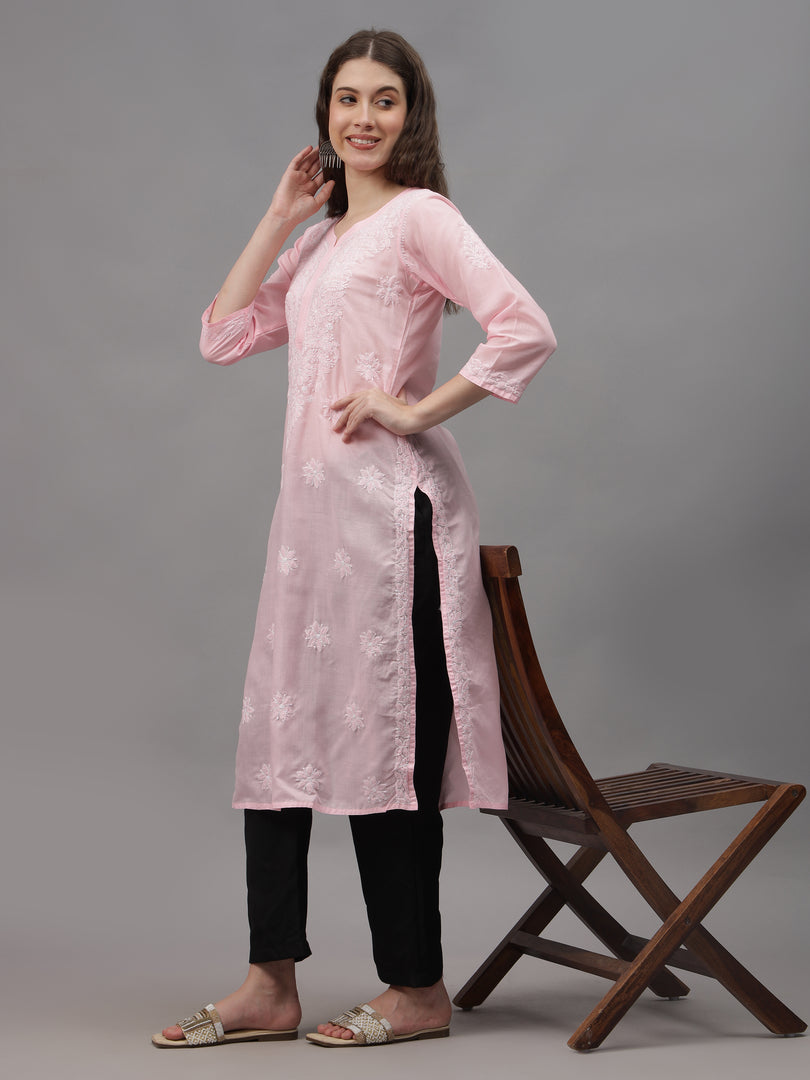 Seva Chikan Hand Embroidered Cotton Lucknowi Chikankari Kurta