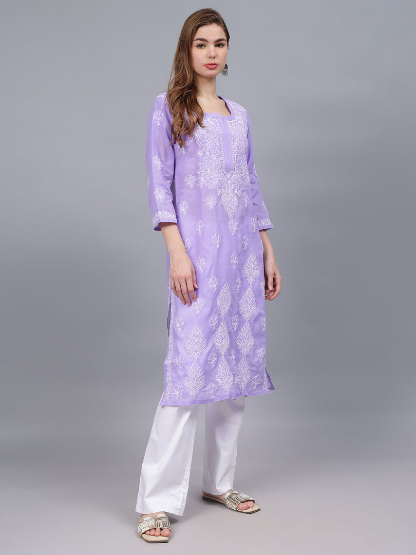 Seva Chikan Hand Embroidered Cotton Lucknowi Chikankari Kurta