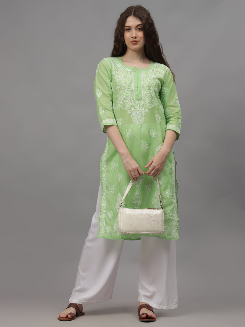 Seva Chikan Hand Embroidered Cotton Lucknowi Chikankari Kurta