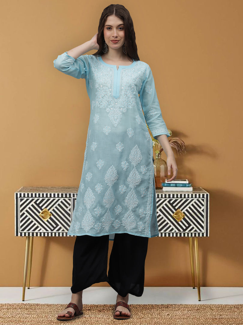 Seva Chikan Hand Embroidered Cotton Lucknowi Chikankari Kurta