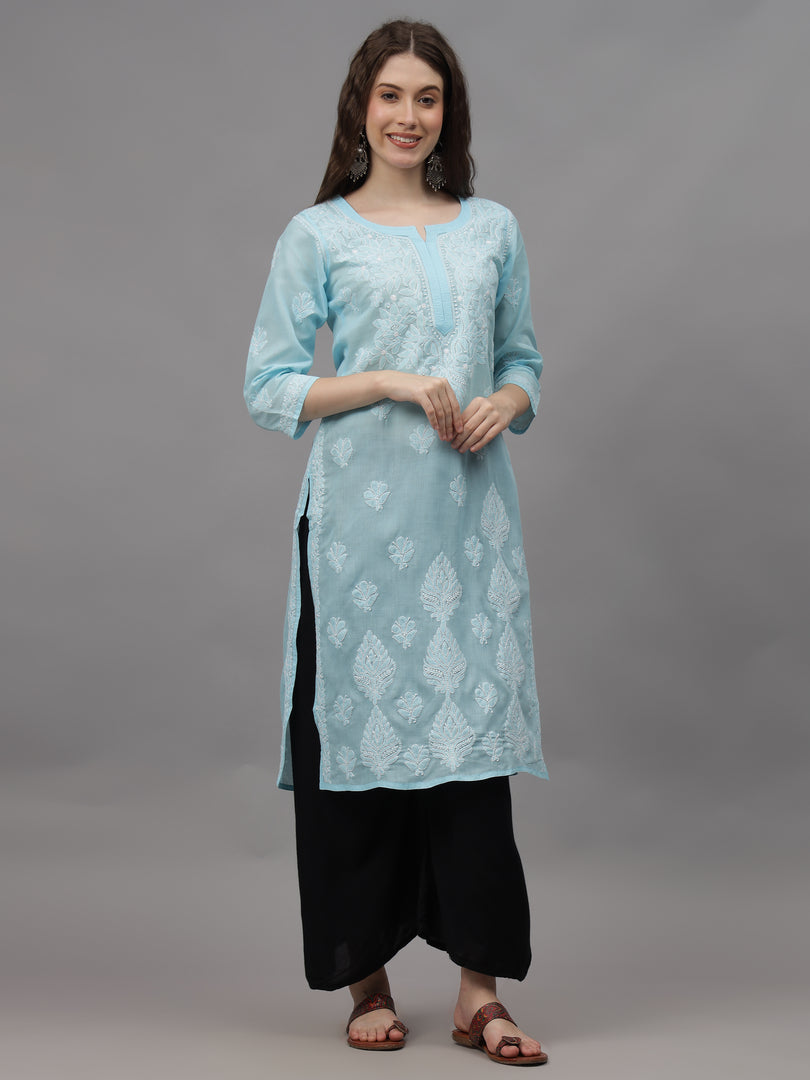 Seva Chikan Hand Embroidered Cotton Lucknowi Chikankari Kurta