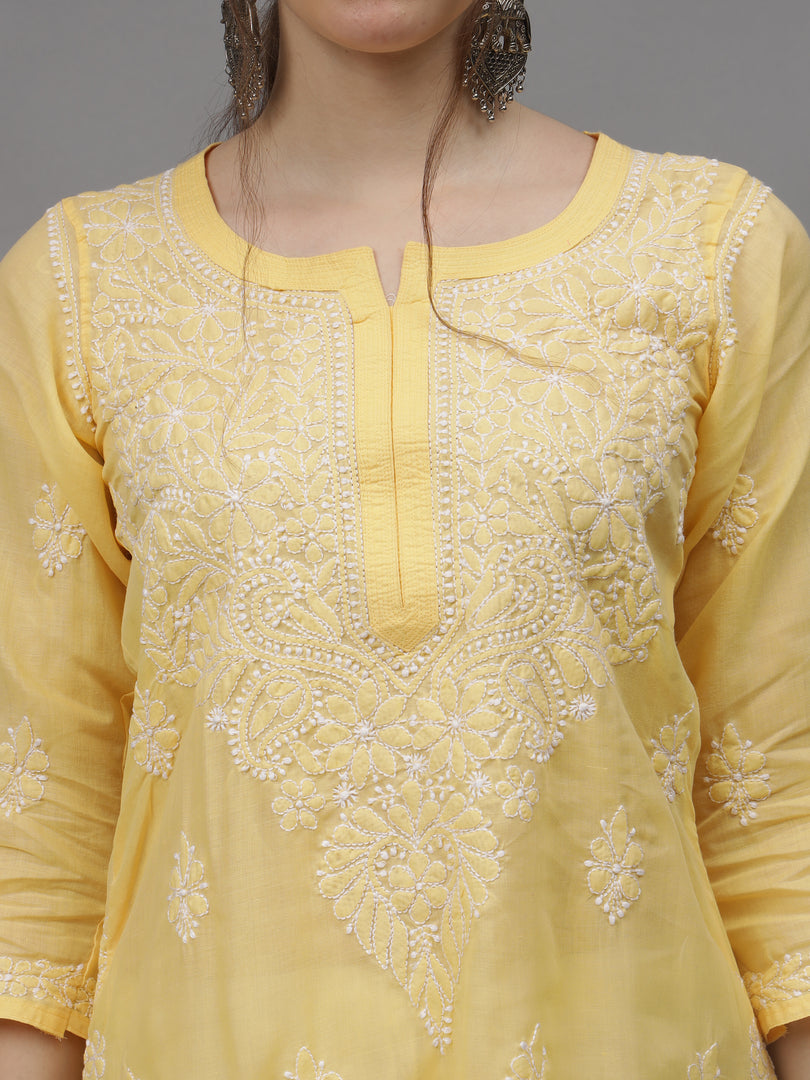 Seva Chikan Hand Embroidered Cotton Lucknowi Chikankari Kurta