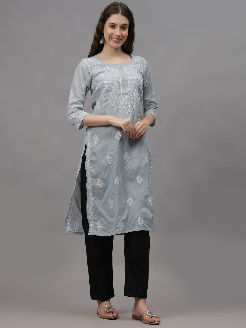 Seva Chikan Hand Embroidered Cotton Lucknowi Chikankari Kurta