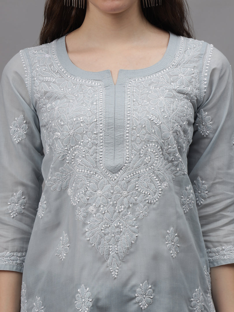 Seva Chikan Hand Embroidered Cotton Lucknowi Chikankari Kurta