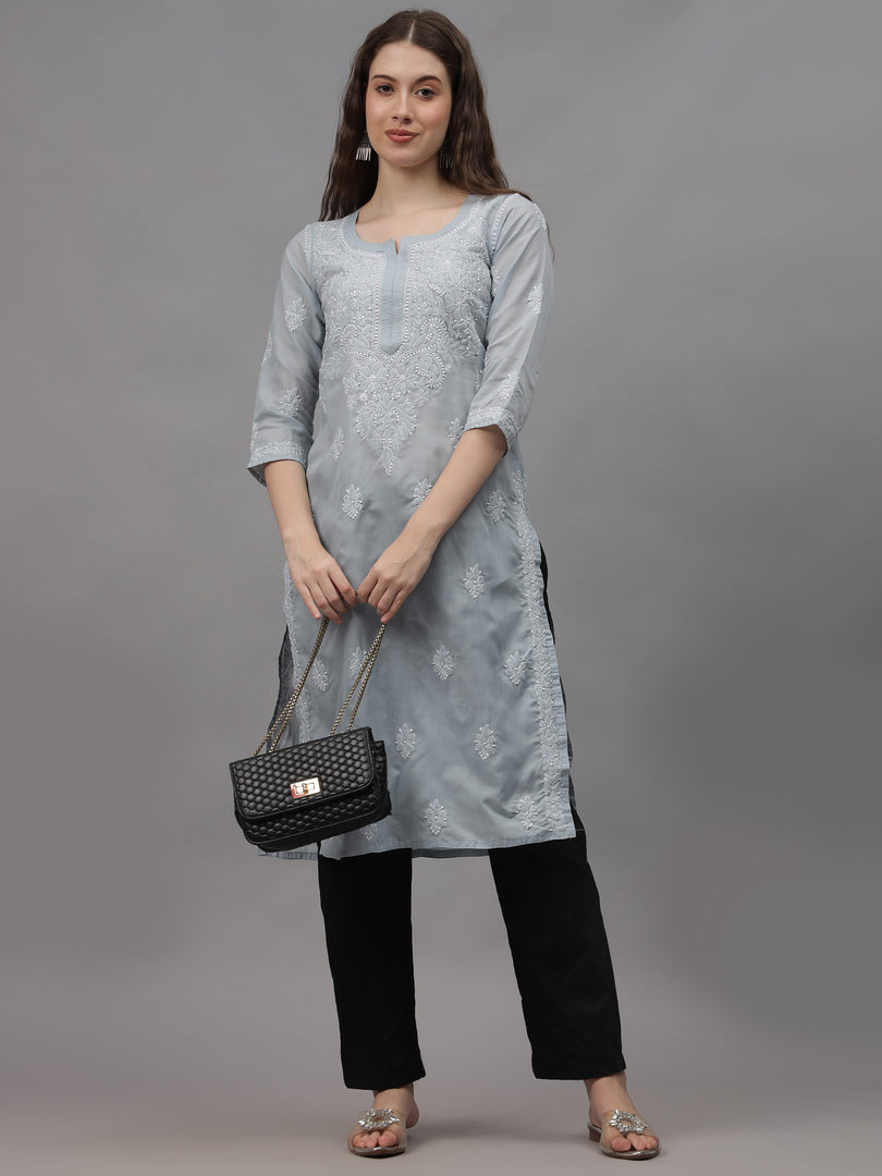 Seva Chikan Hand Embroidered Cotton Lucknowi Chikankari Kurta