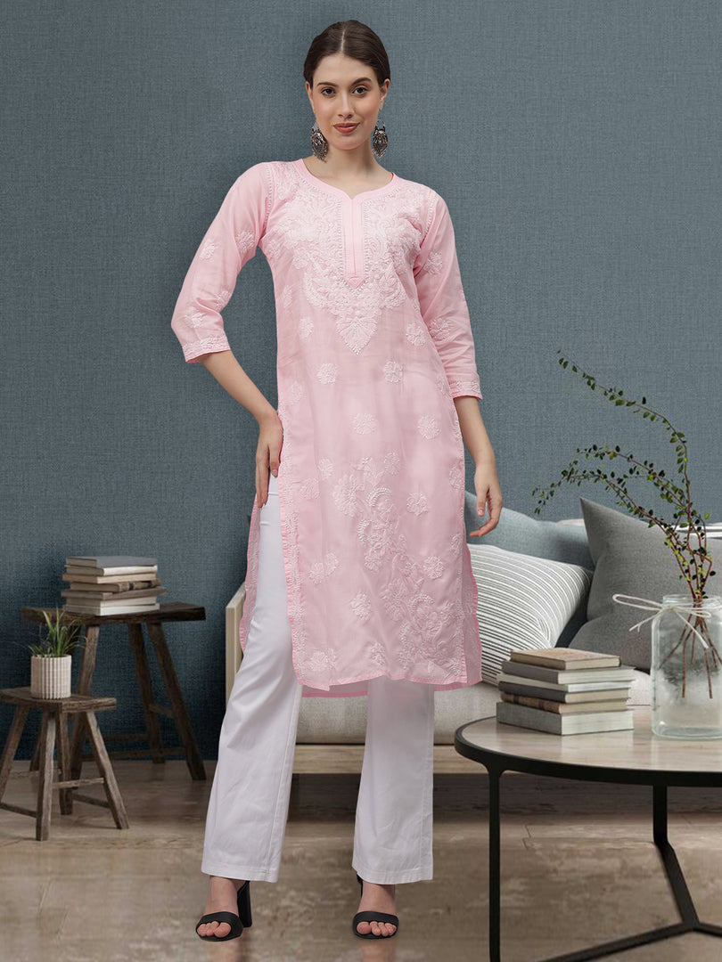 Seva Chikan Hand Embroidered Cotton Lucknowi Chikankari Kurta