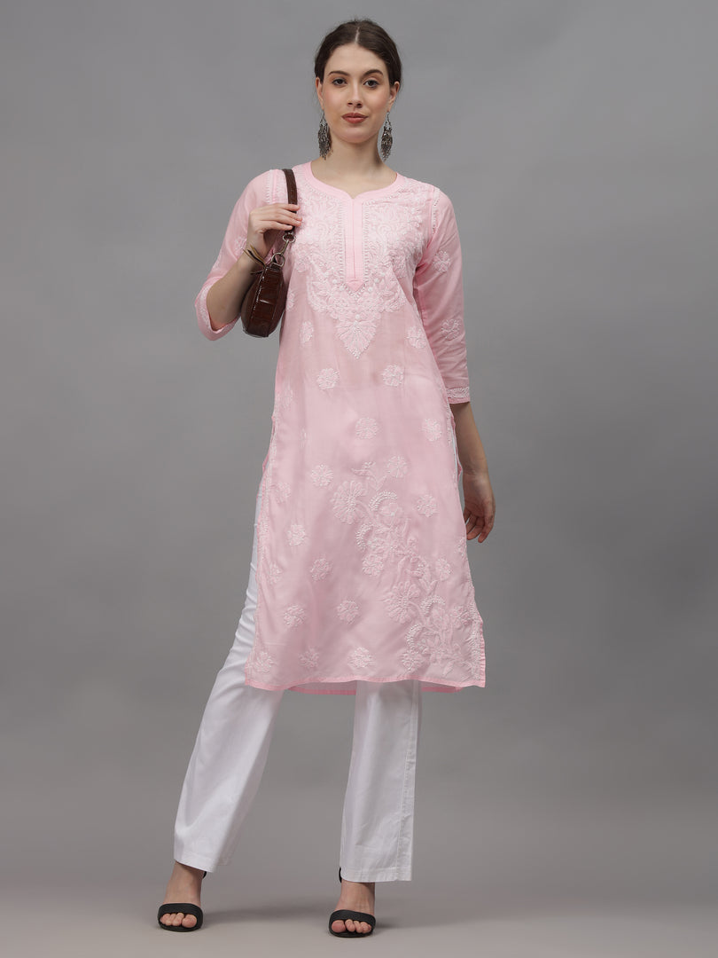 Seva Chikan Hand Embroidered Cotton Lucknowi Chikankari Kurta