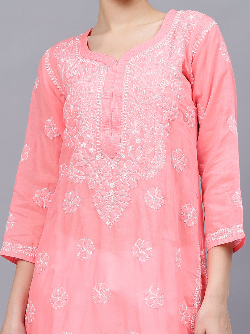 Seva Chikan Hand Embroidered Cotton Lucknowi Chikankari Kurta