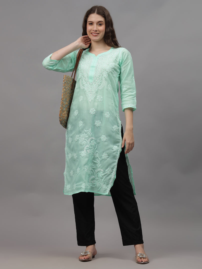 Seva Chikan Hand Embroidered Cotton Lucknowi Chikankari Kurta