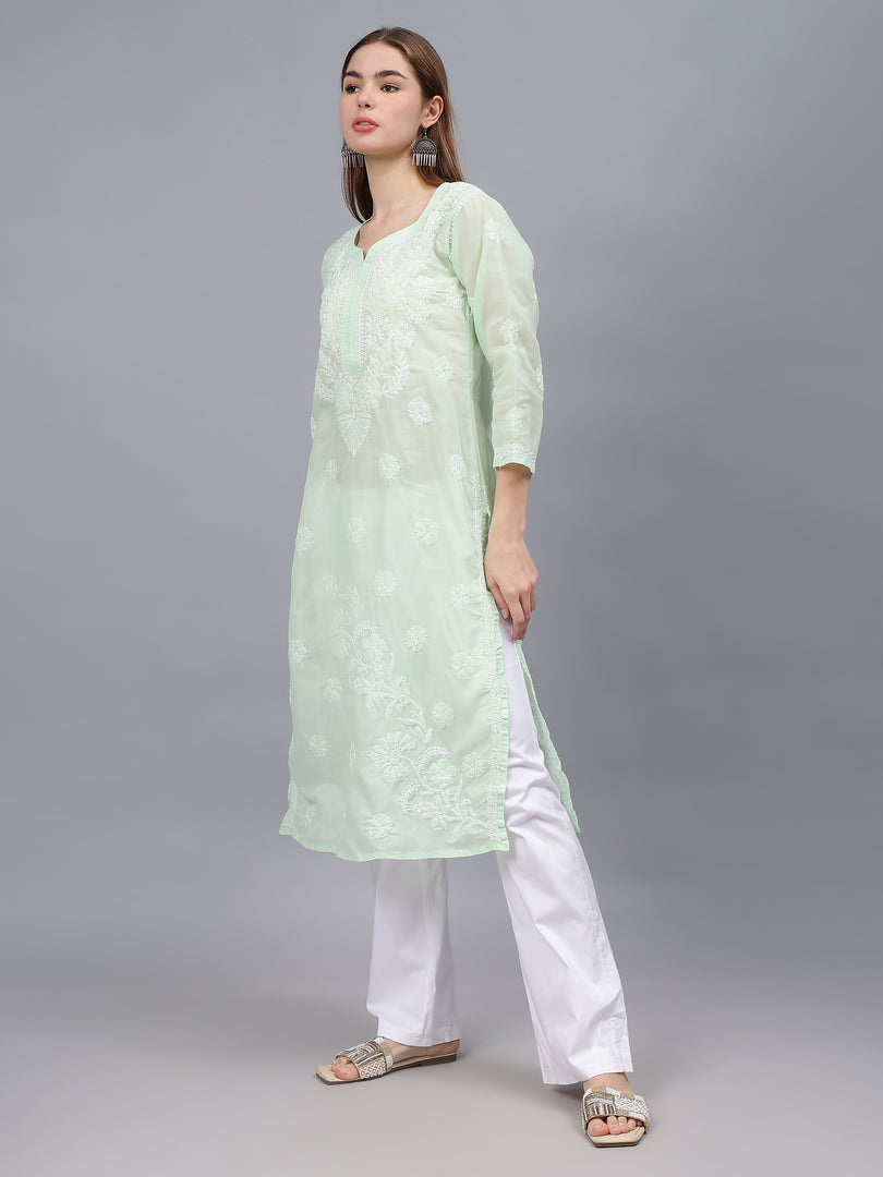 Seva Chikan Hand Embroidered Cotton Lucknowi Chikankari Kurta