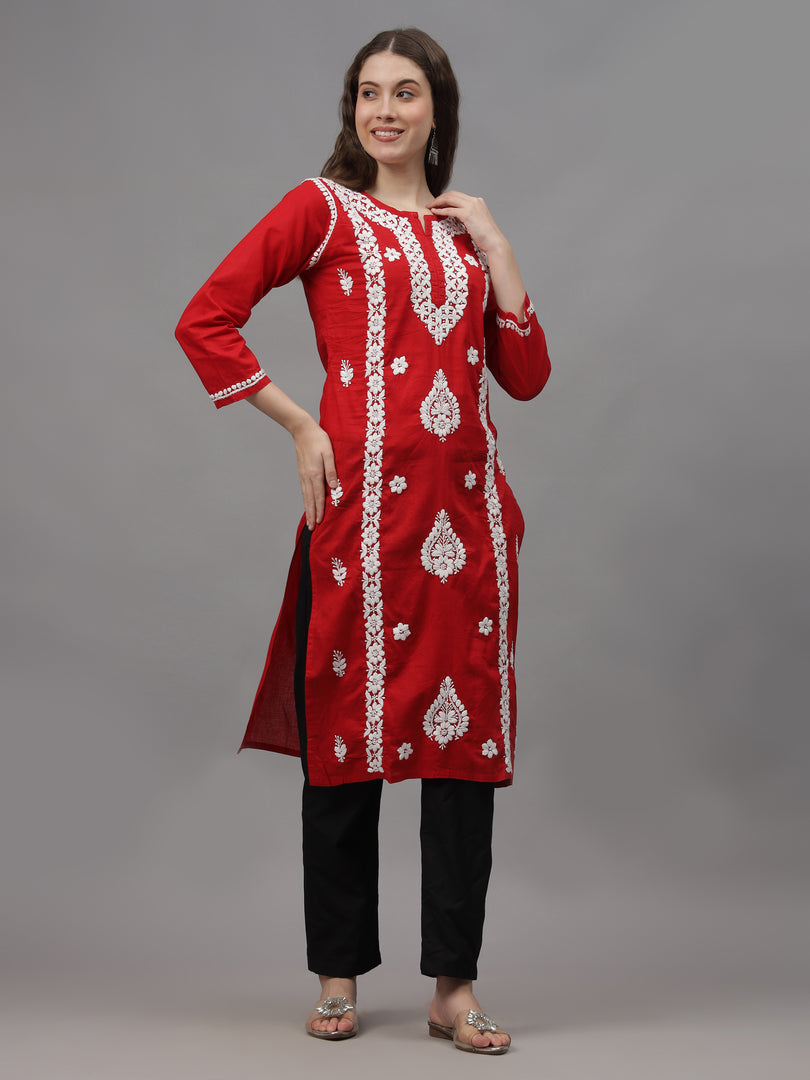 Seva Chikan Hand Embroidered Cotton Lucknowi Chikankari Kurta