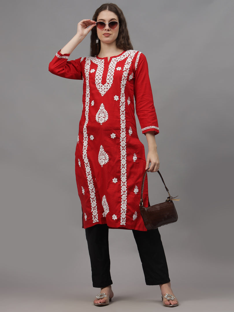 Seva Chikan Hand Embroidered Cotton Lucknowi Chikankari Kurta