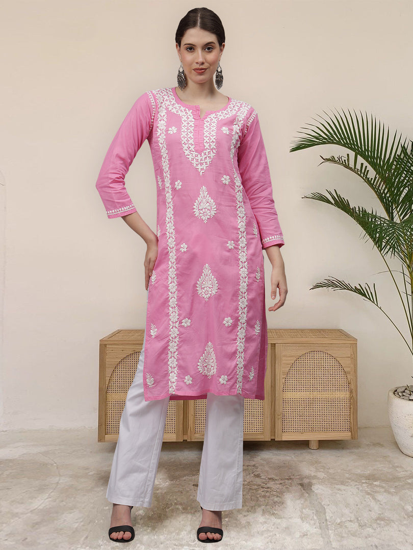 Seva Chikan Hand Embroidered Cotton Lucknowi Chikankari Kurta