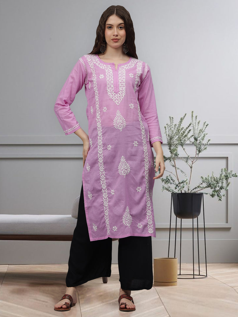 Seva Chikan Hand Embroidered Cotton Lucknowi Chikankari Kurta