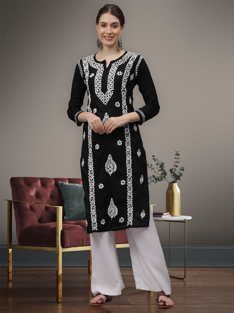 Seva Chikan Hand Embroidered Cotton Lucknowi Chikankari Kurta