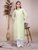 Load image into Gallery viewer, Seva Chikan Hand Embroidered Georgette Lucknowi Chikankari Kurta With Inner
