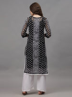 Load image into Gallery viewer, Seva Chikan Hand Embroidered Georgette Lucknowi Chikankari Kurta With Inner
