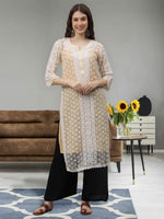 Load image into Gallery viewer, Seva Chikan Hand Embroidered Georgette Lucknowi Chikankari Kurta With Inner
