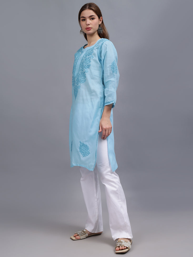 Seva Chikan Hand Embroidered Cotton Lucknowi Chikankari Kurta