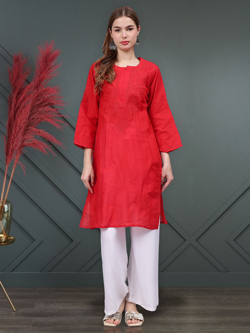 Seva Chikan Hand Embroidered Cotton Lucknowi Chikankari Kurta