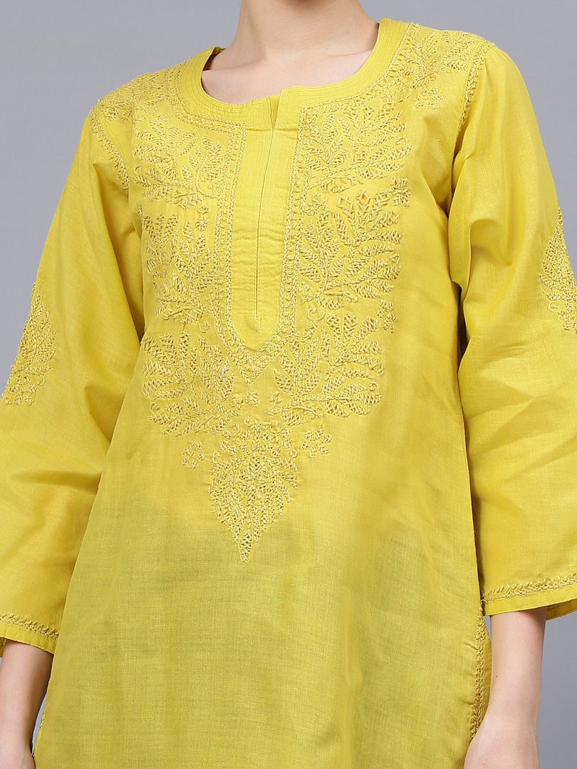 Seva Chikan Hand Embroidered Cotton Lucknowi Chikankari Kurta