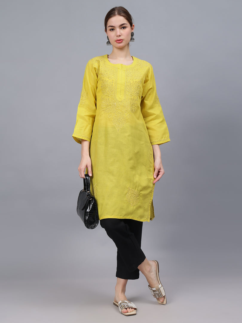 Seva Chikan Hand Embroidered Cotton Lucknowi Chikankari Kurta