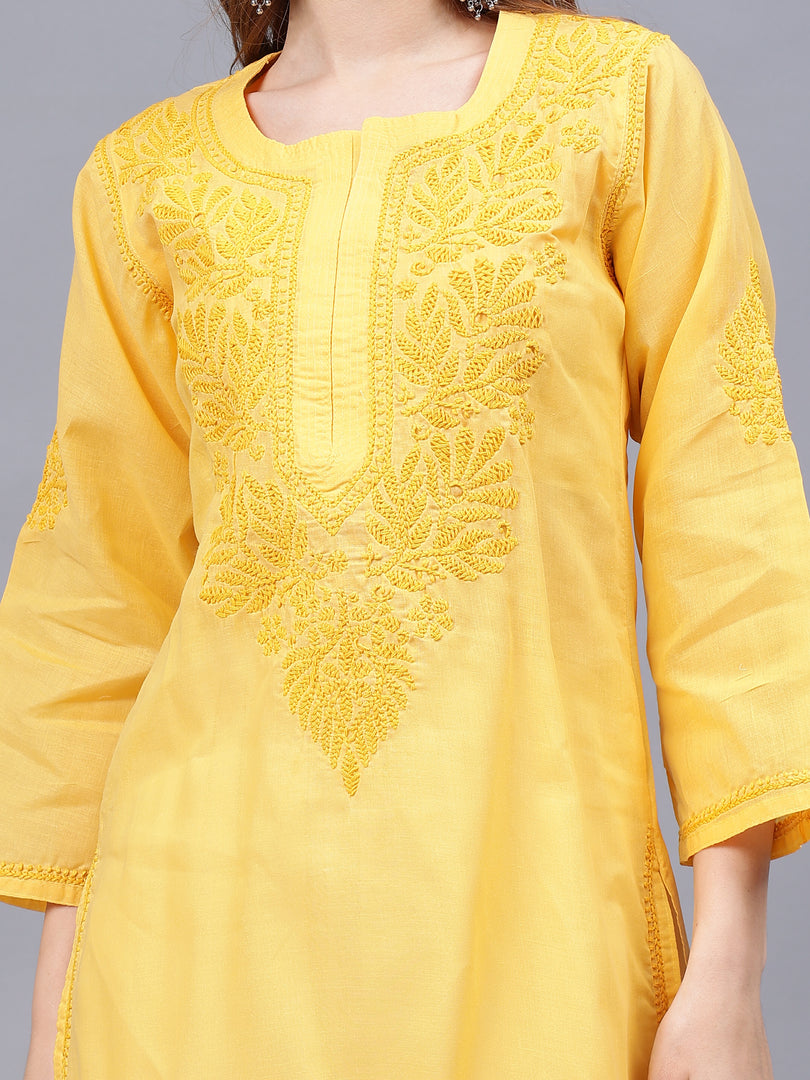 Seva Chikan Hand Embroidered Cotton Lucknowi Chikankari Kurta