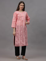 Load image into Gallery viewer, Seva Chikan Hand Embroidered Terivoil Cotton Lucknowi Chikankari Kurta
