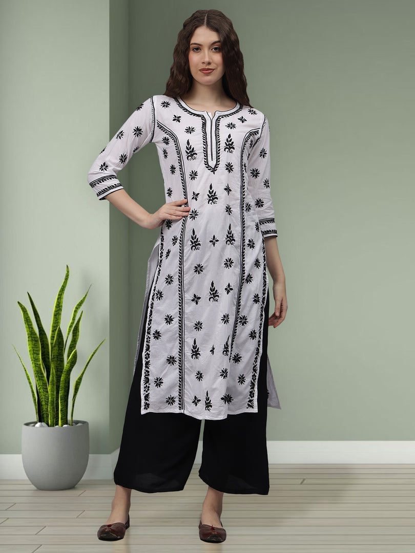 Seva Chikan Hand Embroidered Cotton Lucknowi Chikankari Kurta