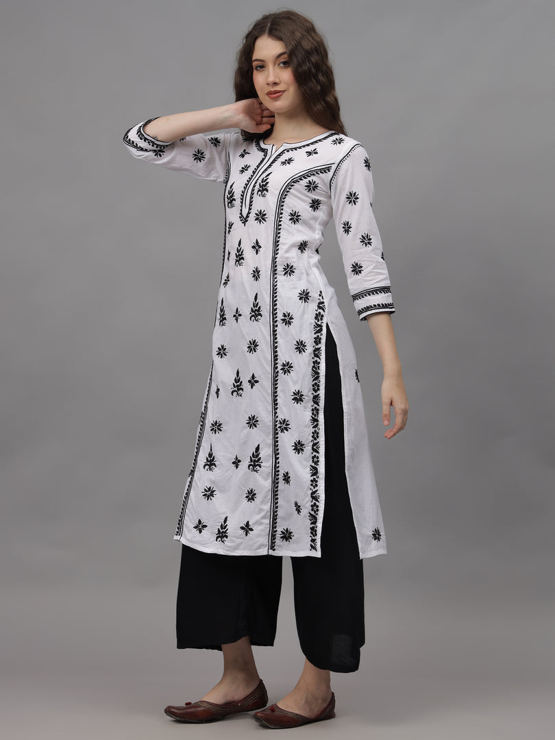 Seva Chikan Hand Embroidered Cotton Lucknowi Chikankari Kurta