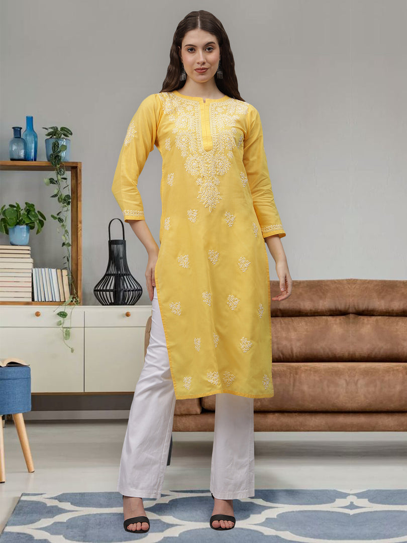 Seva Chikan Hand Embroidered Cotton Lucknowi Chikankari Kurta