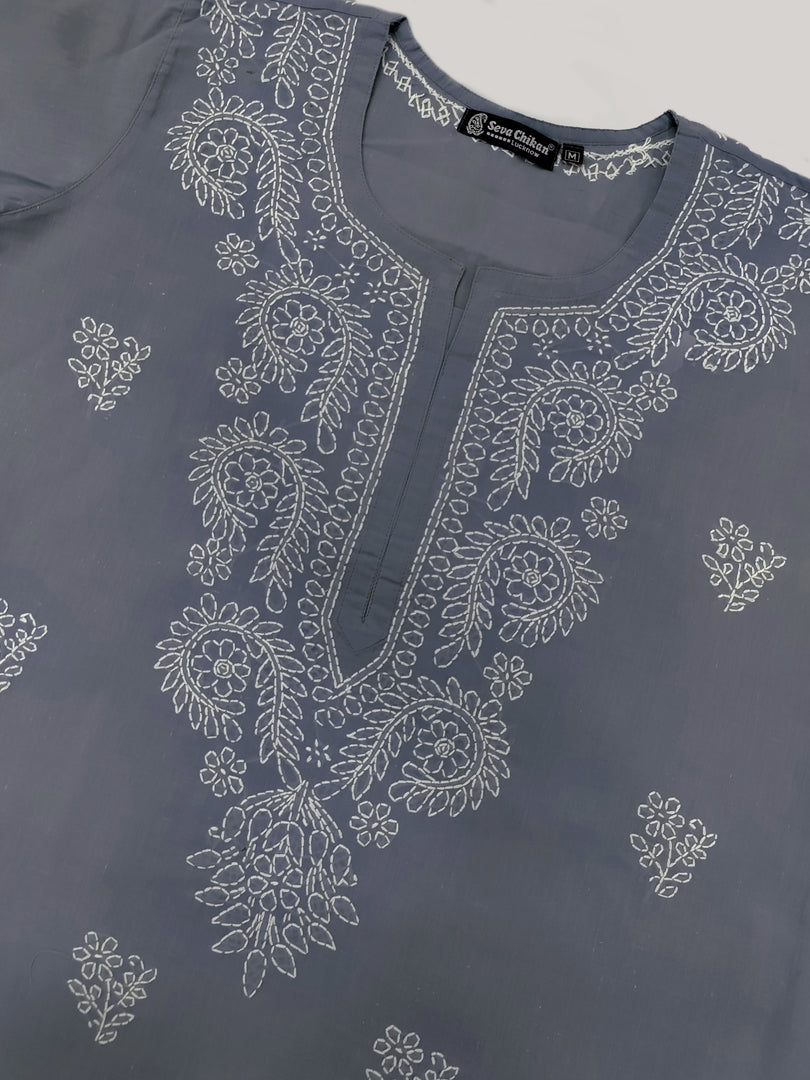 Seva Chikan Hand Embroidered Cotton Lucknowi Chikankari Kurta