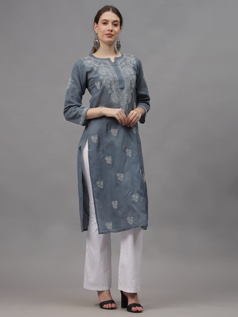 Seva Chikan Hand Embroidered Cotton Lucknowi Chikankari Kurta